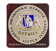 Apvalus magnetas Dzūkija su herbu ir miestais Apvalus magnetas Dzūkija su herbu ir miestais